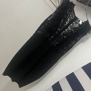 R&M Richards Black Lace V-Neck Dress